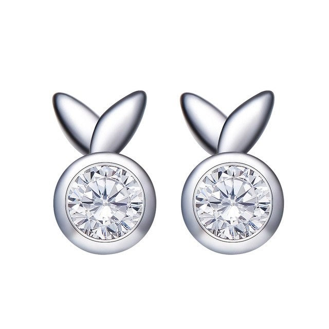 Sterling silver cute bunny crystals earring - CDE Jewelry Egypt